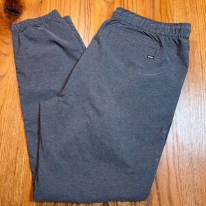 Hurley Tech‎ Twill Joggers Pants Mens XXL (38X31) Grey Stretch Drawstring